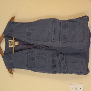 TravelSmith Utility Vest Blue Pockets Fishing Hiking Women's LGE Hong Kong